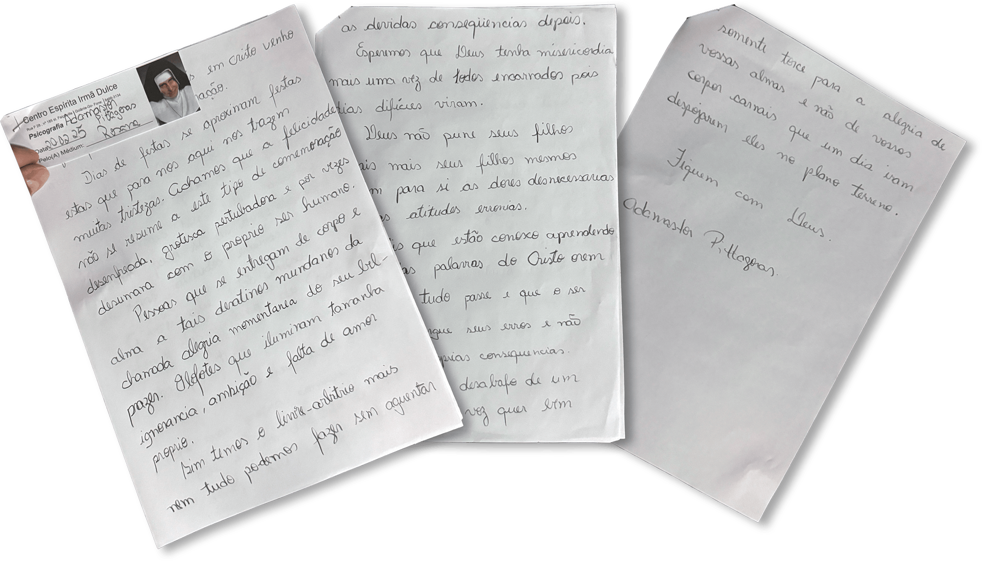 Facsímile da carta psicografada
