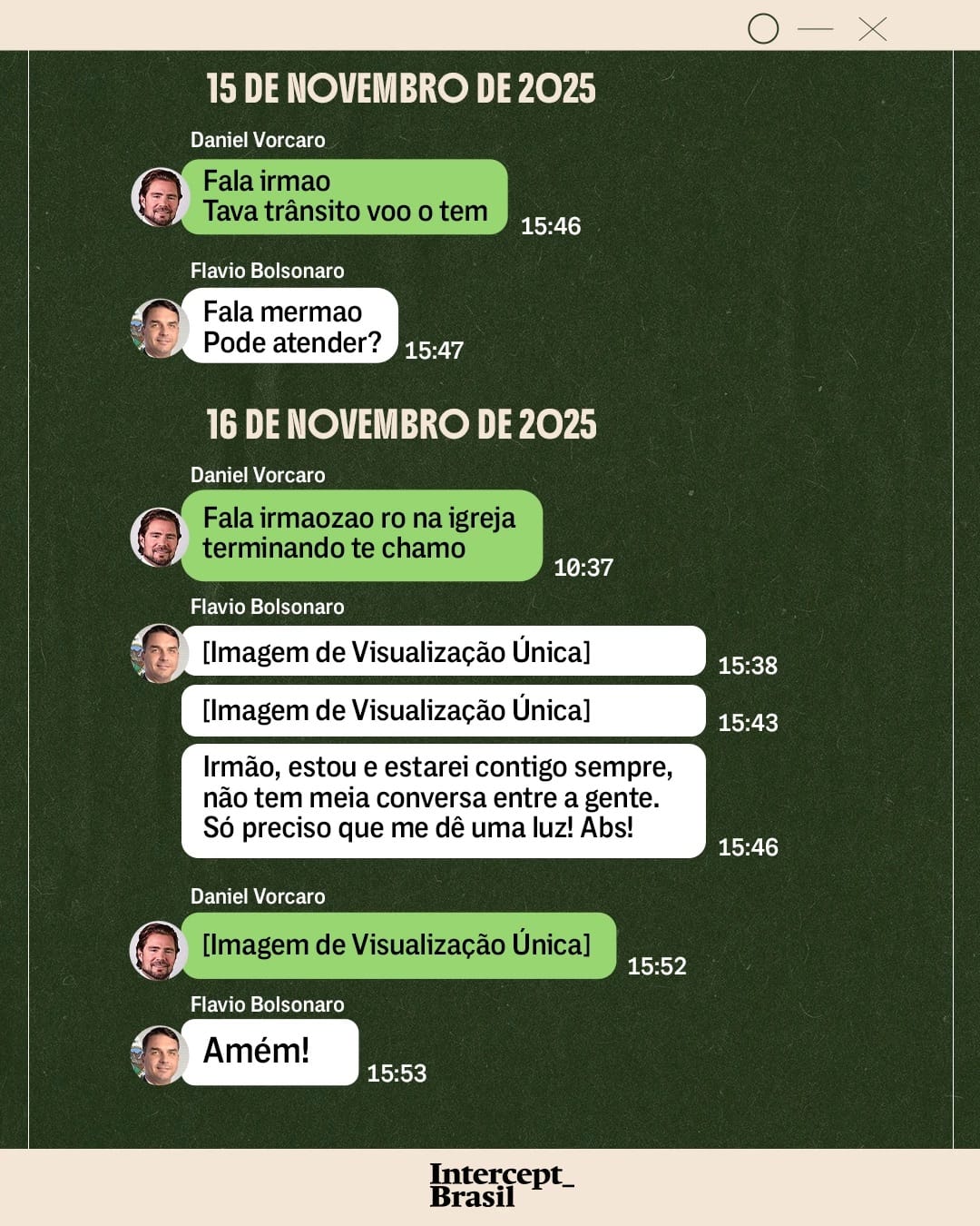 Captura de tela com interface de mensagens exibindo balões de texto e datas